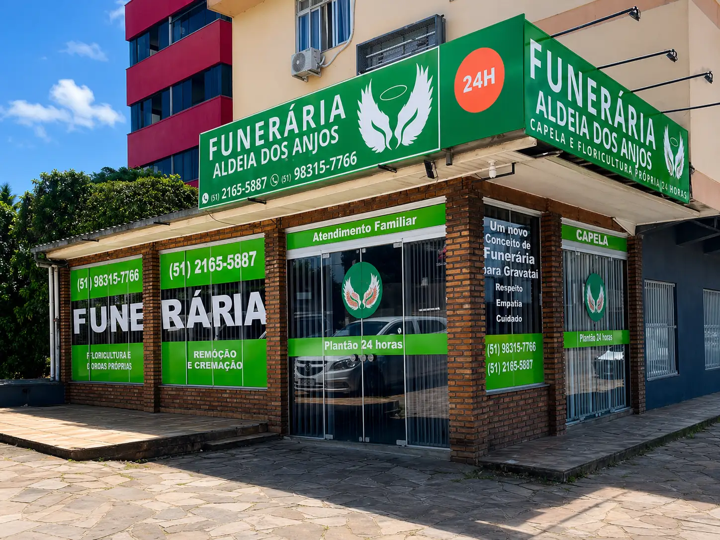 Ambiente sereno da Funerária Aldeia dos Anjos